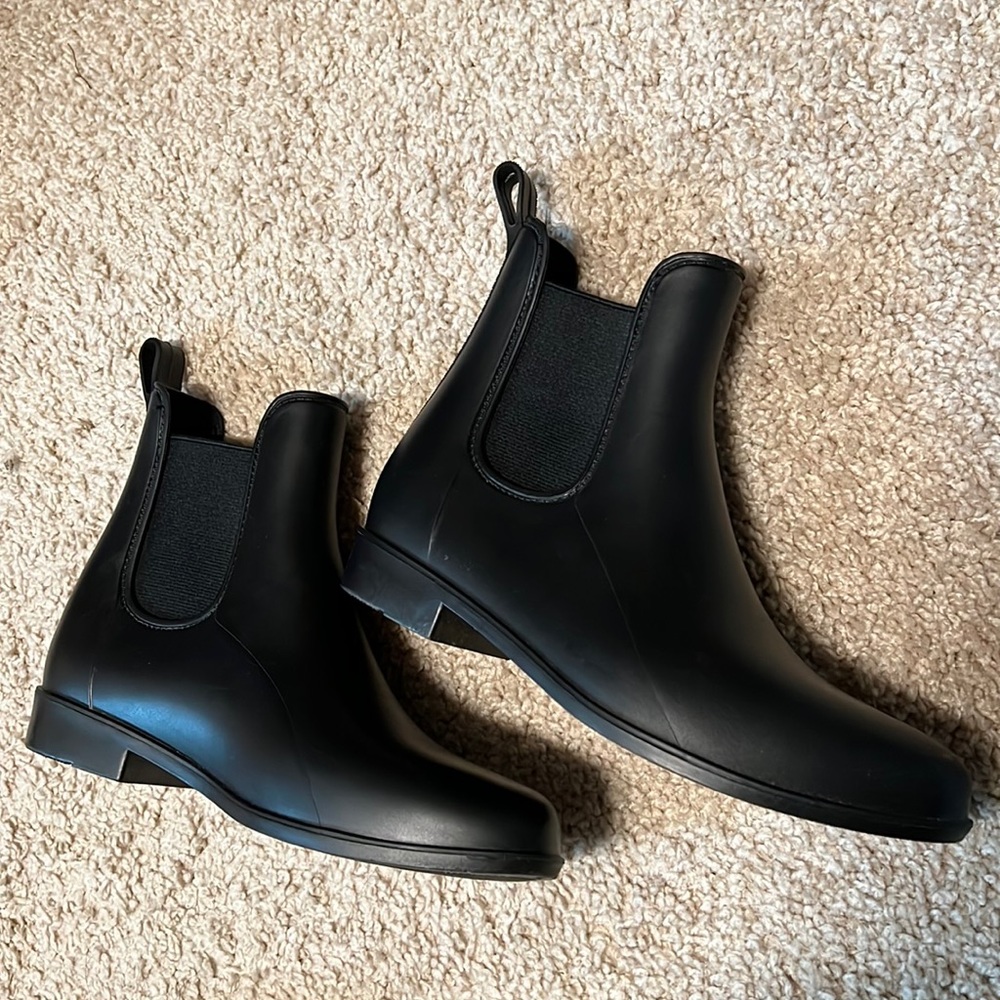 Matte black boots
